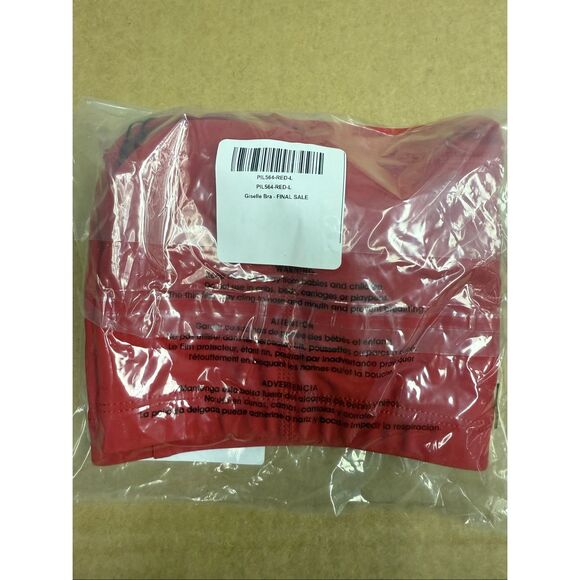 New Gigi C Giselle Sports Bra Crop Top Red L - Picture 2 of 4